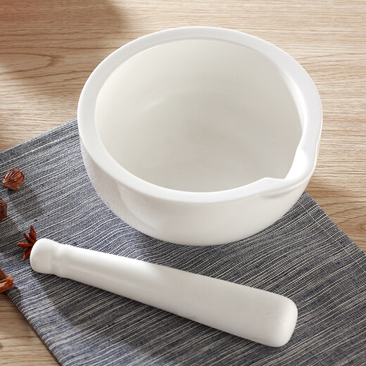 Beijia mortar ceramic high-strength porcelain pounding jar mortar large garlic pounding grinder household garlic pounding ceramic mortar 14CM