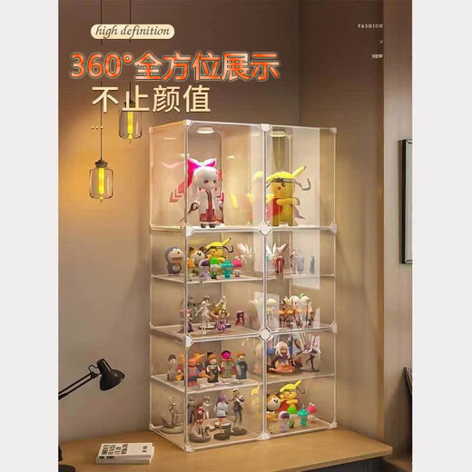Fully transparent display cabinet display stand toy storage box home model blind box Gundam display showcase main picture 2 doors + 4 floors place an order quickly