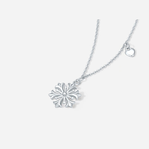 Saturday Fortune (ZLF) pt950 platinum necklace for women, classic shiny snowflake pendant as a gift for your girlfriend 40+5cm-3.25g
