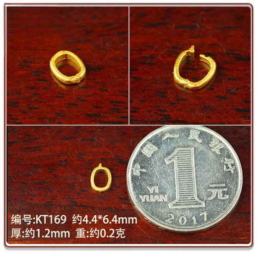 GIOIO Swarovski zirconium 18k gold handmade gold buckle pendant buckle buckle connection buckle accessories diy jewelry hand same style about 4.4*6.4mm/single number KT169)