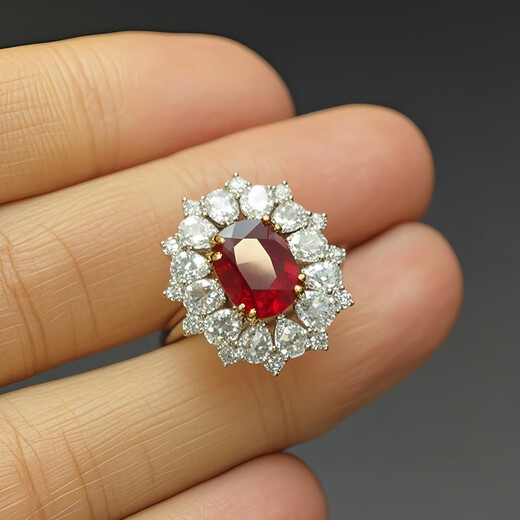 Mingshi 2.02 carat unfired pigeon blood red ruby ring in platinum set with AIGS international certificate 2.02 carat