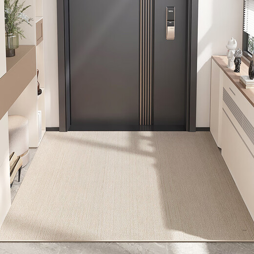 茗芮居室内门口脚垫免洗入户门地垫进门高端大气高品质入户地垫玄关脚垫 12034~素馨~NC 160*230cm防潮皮革地垫]