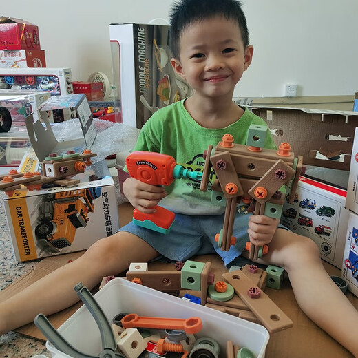 
Children's tool box disassembly toy set assembly table simulation repair repair electric drill electric screwdriver boy 9905 ever-changing set electric drill PCS80