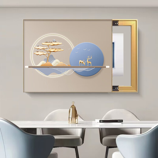 Pintura de caja de medidor de lujo de luz moderna personalizada Cubierta de caja eléctrica atmosférica simple Pintura colgante Nuevo interruptor multimedia Muro T12588 50*40 Acomodar longitud horizontal 40 Altura vertical 30 suspensión