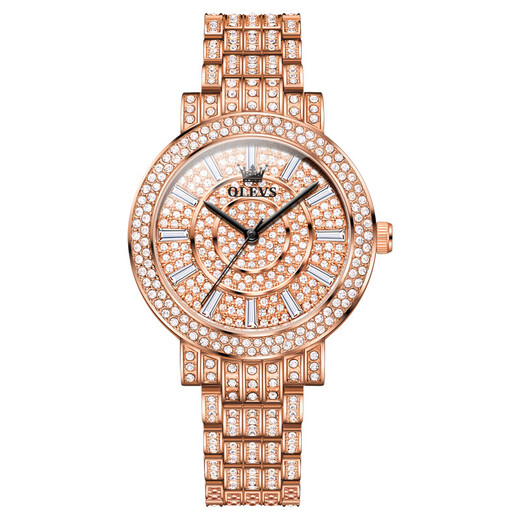 Olevs Swiss Certified Watch Women's Luminal Areproofroproof Women's Multifonctional Quartz Watch Brand Classement Top Ten Tens célèbres Montres célèbres 9904 CEINTURATION D'ACIER ROSE FEMMES
