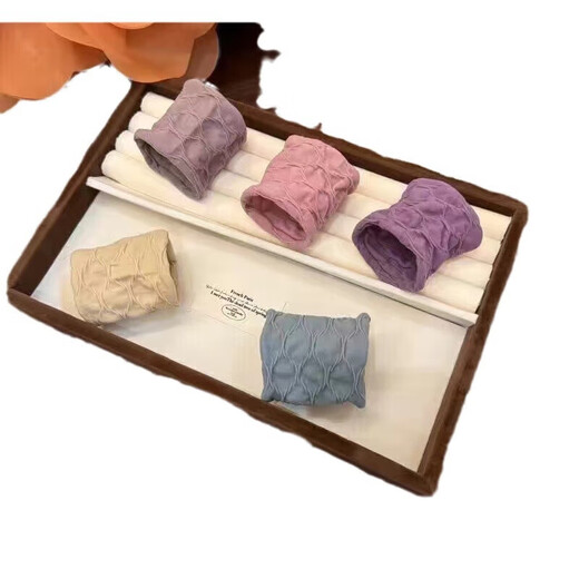 Highly elastic, ultra-wide, traceless hair rope for women, new skin-feeling facial mask hair ties, simple and durable, TS56-diamond-shaped widened hair ties, 2 random