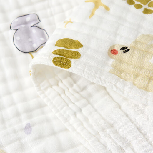 Tongtai (TONGTAI) baby bath towel pure cotton baby absorbent wrap children's cotton bath towel 6-layer seersucker cover blanket green