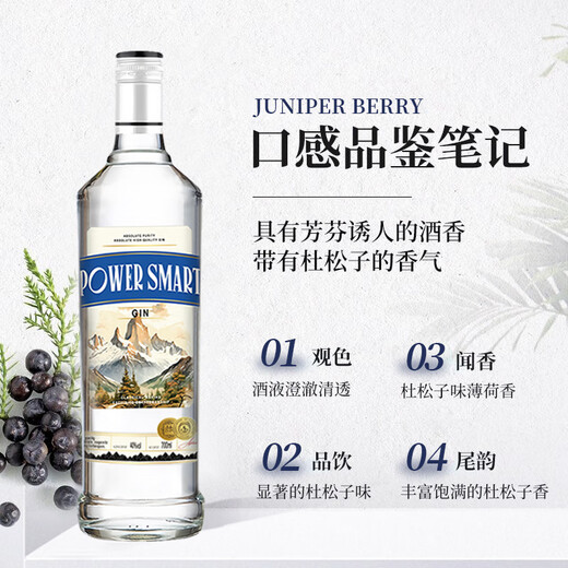power smart洋酒帕瓦斯威士忌700ml酒吧新手调酒40度基酒可乐桶鸡尾酒 金酒-2瓶装