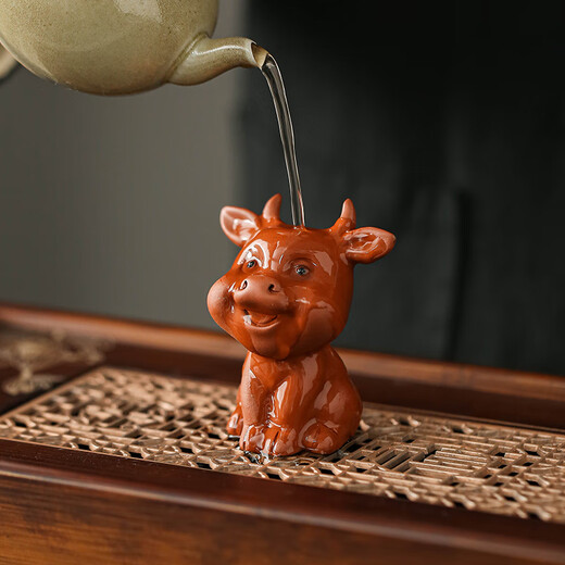 Yuxuan 12 Zodiac Signs Purple Clay Tea Pet Hands Can Be Raised as Office Home Furnishings Fine Ceramic Tea Pet Accessories SL-Purple Clay Twelve Zodiac Signs (Rabbit) Red Clay
