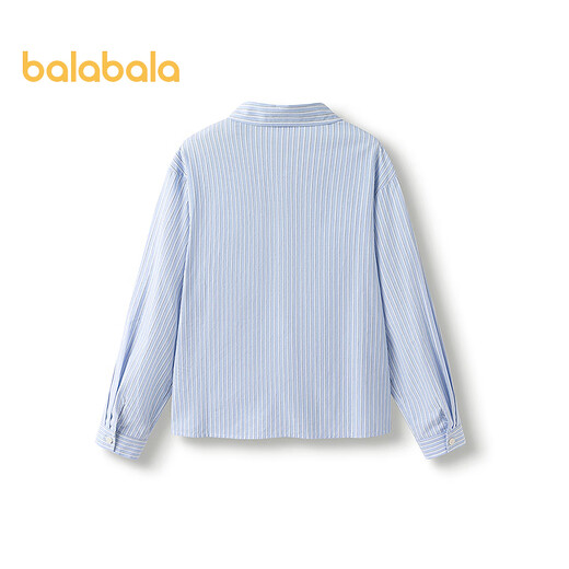 Balabala miiiiiichanIP long-sleeved shirt girls striped shirt college style comfortable and versatile blue tone 00488 160