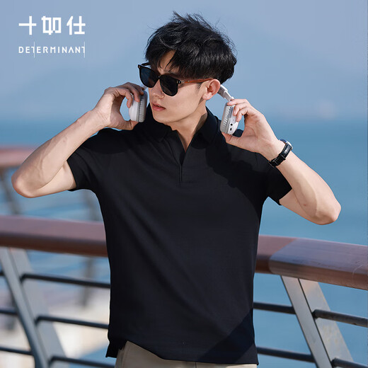 Shirushi 2025 new product POLO shirt men's short-sleeved seagull collar summer lapel t-shirt business commuting casual P12-03 Khaki XL