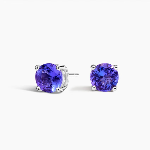 Chipan Gem Miner S925 Silver Natural Color Gemstone Earrings Classic Four-Prong Amethyst Topaz Peridot Earrings S925 Violet Tanzanite Earrings Pre-sale
