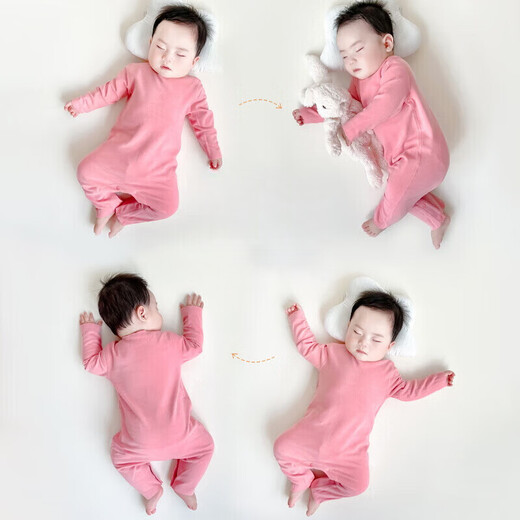 Ouyu baby one-piece spring, autumn and winter baby one-piece long-sleeved pajamas newborn clothes indoor crawling clothes 80cm blue one-piece style recommended height 73-80cm