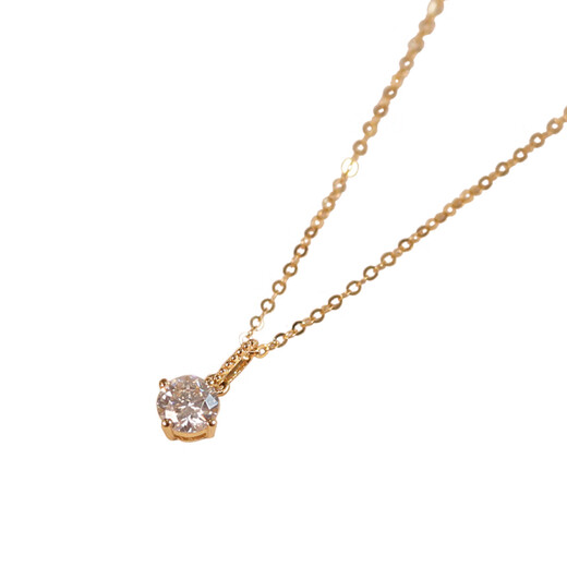 Liangxue Moissanite 1 carat 50 minutes 30 minutes loose diamond pendant 18k gold four-claw single diamond necklace real gold girlfriend gift 18k gold yellow 1 carat moissanite (only the pendant does not include the chain)
