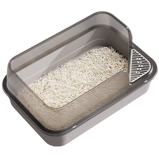 HELLOJOY cat litter box extra large 60cm semi-enclosed cat toilet anti-splash cat litter box cat poop box with cat litter scoop