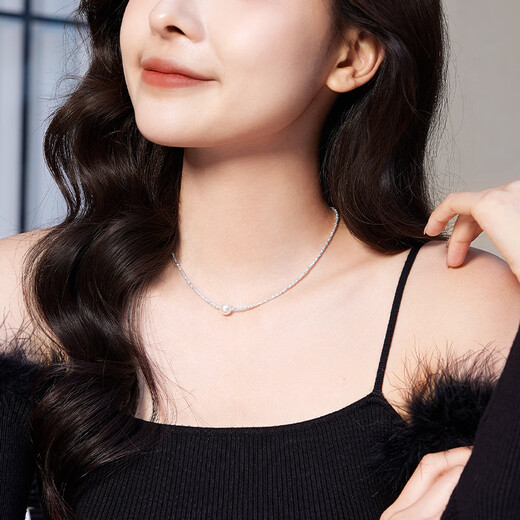 Saturday blessing broken silver pearl necklace young clavicle chain birthday gift X0513409 40+3cm