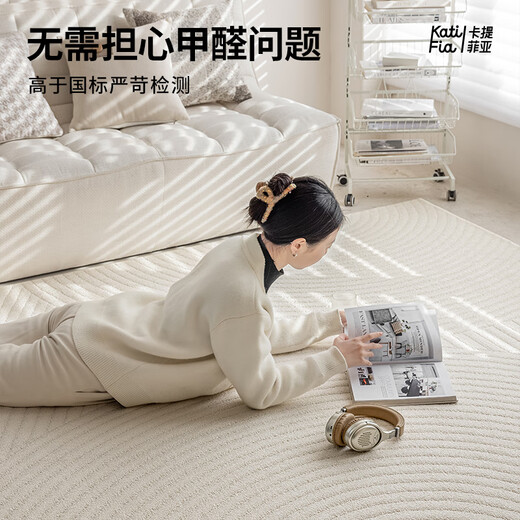 Cartifiya Waterproof Anti-fouling Anti-slip Living Room Carpet Floating Dust 01 240*340cm Minimalist Light Luxury Style