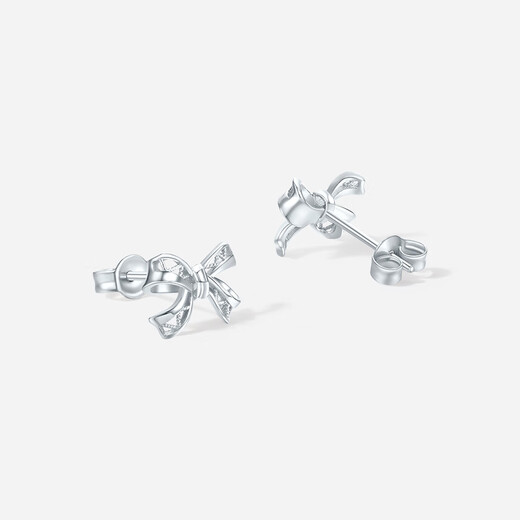 Saturday Fu PT950 platinum earrings for women platinum bow earrings B0914909 pair about 2.29g birthday gift