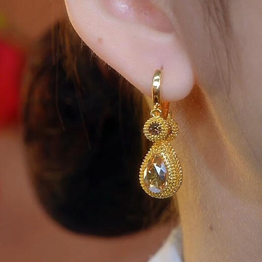 Moqian Snow Silver Earrings 9999 Pure Silver Women's 2025 New Golden Durian Pendant Earrings Niche Design Versatile Gold