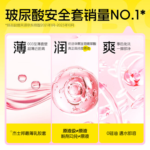 Jisibang ultra-thin condoms 003 hyaluronic acid 20 condom sets water-gloss sets female lubrication adult family planning supplies