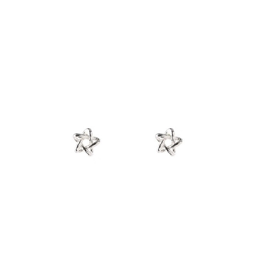 Qi Xiaomi Star Earrings Women's Sterling Silver 999 Ear Hole Niche Design Pure Silver Curved Hook Earrings for Sleeping No Picking for Ear Piercing Star Earrings-Straight Needle Pair Full Body Pure Silver