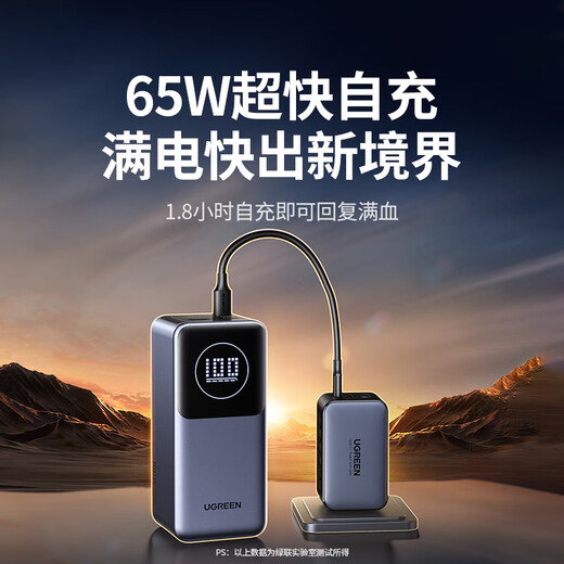 Greenlink 3C certified, can be used on airplanes, Powerful laptop power bank 20000 mAh PD100W fast charging large capacity power bank, suitable for Apple and Xiaomi computers