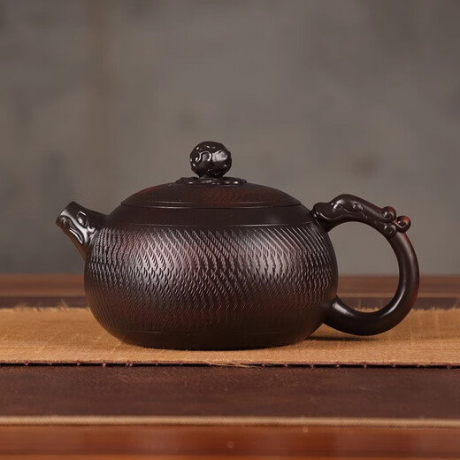 Purple pottery Xishi pot large capacity teapot pure hand carved Fengming pot Jianshui raw mine household tea set Purple pottery Xishi pot 500ml