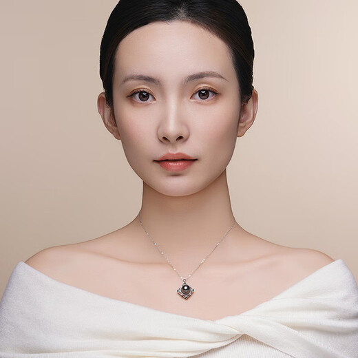 Tahiti 11-12mm black pearl pendant necklace S925 silver hollow bead edge seawater pearl pendant B grade/black bead pendant 11-12mm