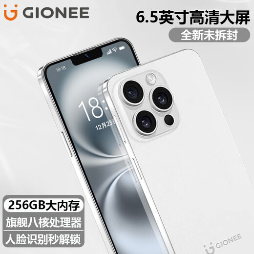 Новый восьмиъядерный смартфон Gionee на 256 ГБ ультратонкий смартфон с ультратонким сроком службы батареи Полный сетевой коммуникация WeChat 8-Open 6,5-дюймовый большой экранная распознавание лиц пожилые студенты E-Sport Backup Белый 8-ядерный + 32 ГБ