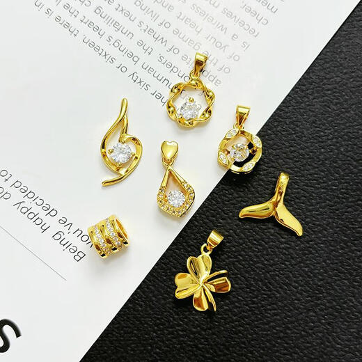 Yage 18K gold pendant women's gold necklace single pendant single without chain Au750 gold clavicle chain single pendant 18K gold pendant (Wei Ai pendant)