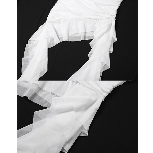 Hui Shihui tube top, pure lust style top, hot girl camisole, women can wear lace outside, tight-fitting seaside wear, sexy style, ruffled tassel, irregular tube top, black L, recommended 110-120 Jin Jin is equal to 0.5 kg