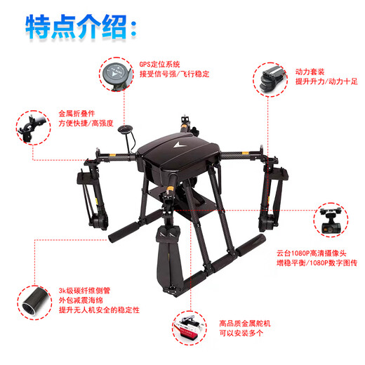 翔顺四轴无人机多功能载重吊运抛投运输电力架线航拍续航持久稳定飞行 四轴载重无人机（配屏幕遥控器）