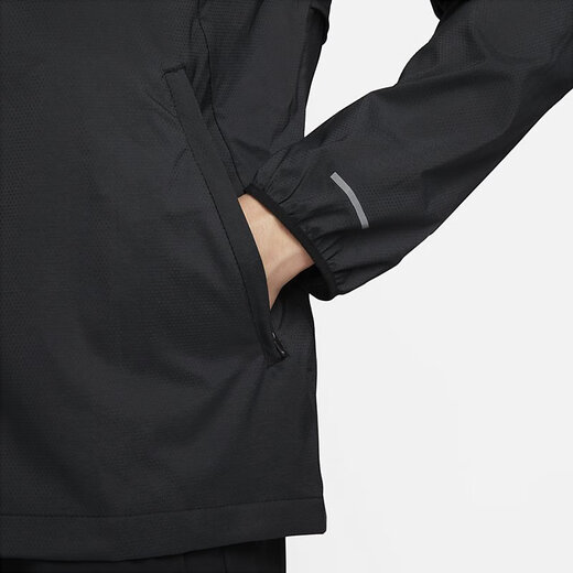 
Nike (NIKE) men's waterproof running jacket sun protection skin jacket summer woven hooded jacket FB7541-010 FN3893-010 Black/embroidery/half zipper 170/88A M