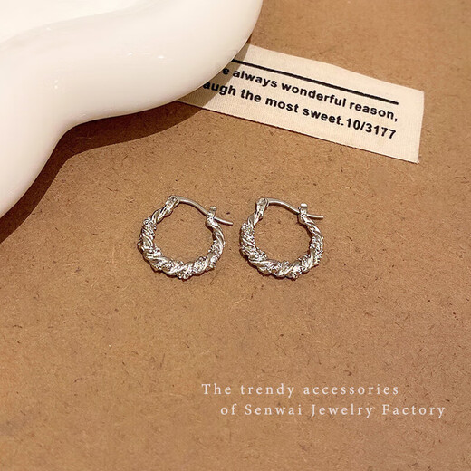 Stars and Dots_Women's Unique Earrings with Twining Sparkling Diamond Earrings, Temperament, High-end, Light Luxury, Niche French Earrings, Silver Twining Diamond Earrings, One Pair