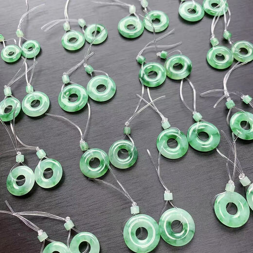 Yoshu burmese jade yang grün donut ohrringe ice yang grün
