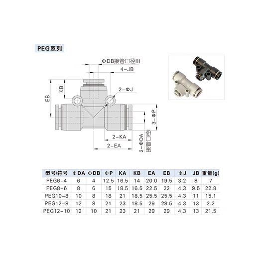 AirTac intubation common connector PYW6--4/PEG8-6/PEW10-8/PZG/PGJ10-6 PYW8-6