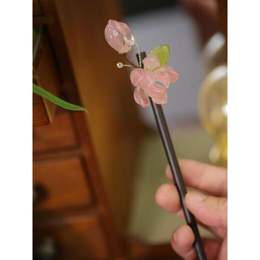 Antique handmade lotus hairpin with tassels, two sizes, two-piece set, high-end hairpin, Hanfu hairpin, lotus hairpin pink