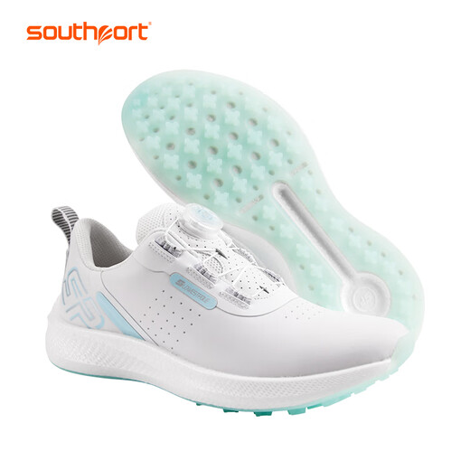 Xiushibao Golf Shoes Women's Waterproof Sports Shoes Knob Laces Breathable Anti-Slip Popcorn Cushioning Midsole SE9856 White Blue 38