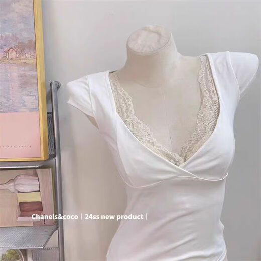 沂懿性感内衣女士蕾丝文胸胸罩无钢圈美背无痕内衣小胸聚拢胸衣平胸 蕾丝美背吊带内衣【香槟色】 S 【32/70AB】