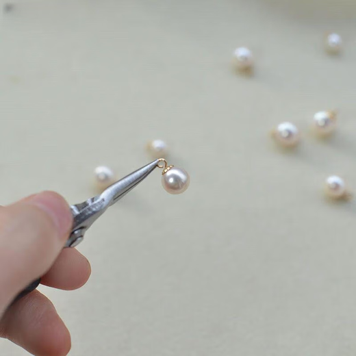 Li Shen Pearl Small Drop Single Perfect Round Highlight Flawless White Pearl Necklace Pendant 14 without Chain 5.5-6MM