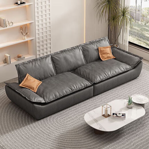 2025 Italian minimalist technology fabric sailing sofa living room small apartment simple modern light luxury straight row rental room double 180cm technology cloth + cloud silk cotton seat cushion