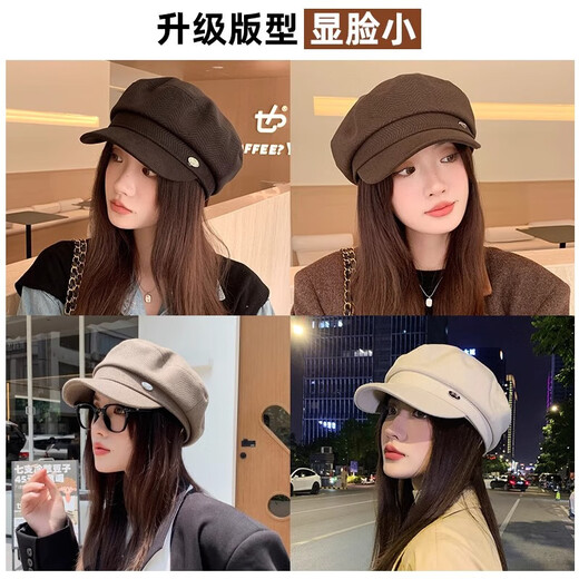 Scarecrow (MEXICAN) beret women's 2025 spring new Korean version ins fashion face-showing small octagonal hat British retro newsboy hat trend black 76692 one size