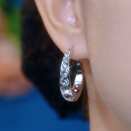 Fujiu silver earrings 9999 sterling silver 2025 new trendy earrings high-end Korean temperament versatile earrings light luxury sterling silver silver earrings