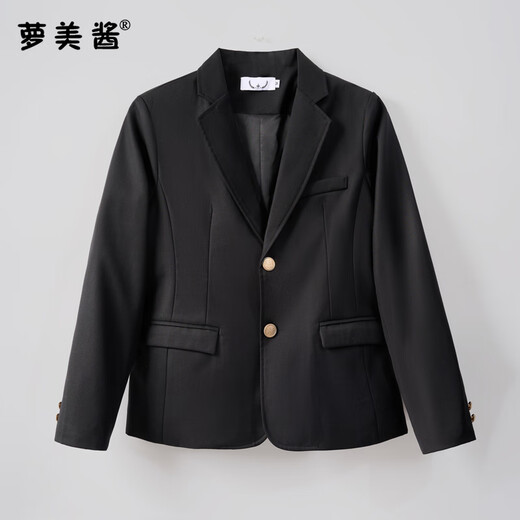 Luo Meijiang jk uniform blazer spring and autumn original style college style school supply sense short coat women's cardigan JK two-button black suit It is recommended to go up one size XL