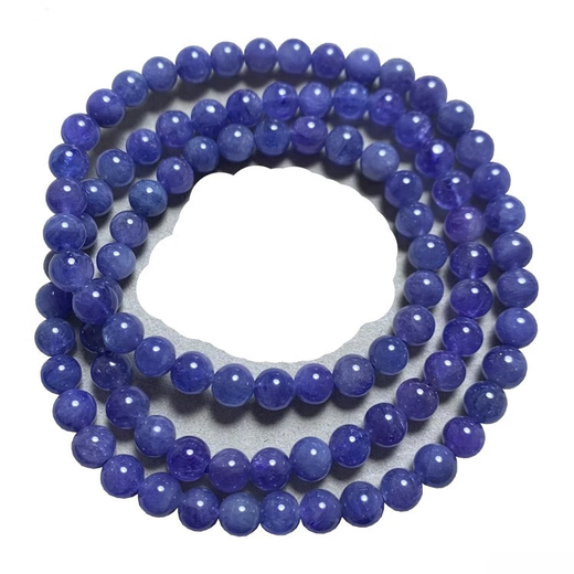 Micro-Given Tanzanite Bracelet Three Circles of Buddha Beads Bracelet Heart of the Ocean Purple Blue Water Tanzanian Treasure Jewelry for Women (A61) Approximately 4.4mm