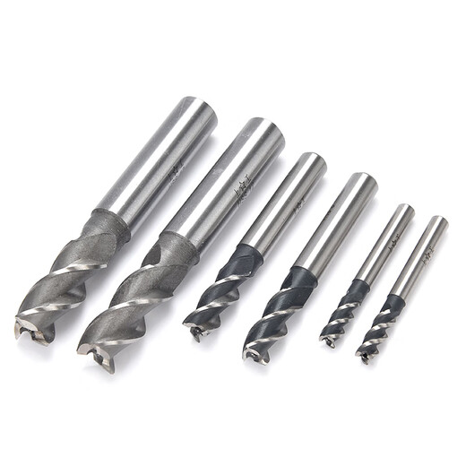 Shanggong Pack of 10 Coarse Tooth Straight Shank End Mills 3 Flutes 5mm HSS High Speed Steel Milling Tools