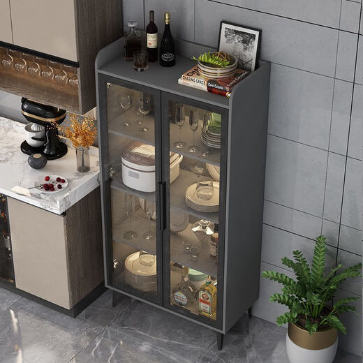 Boyi aparador moderno minimalista armario sala de estar pared gabinete de vino hogar multifuncional gabinete de té cocina gabinete de almacenamiento lateral gris dos capas longitud 60 * ancho 35 * alto 90 cm