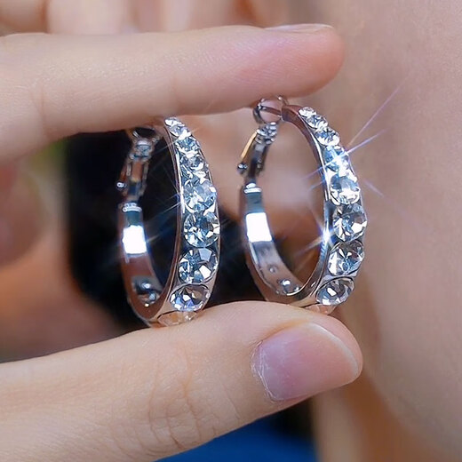 Fujiu silver earrings 9999 sterling silver 2025 new trendy earrings high-end Korean temperament versatile earrings light luxury sterling silver silver earrings