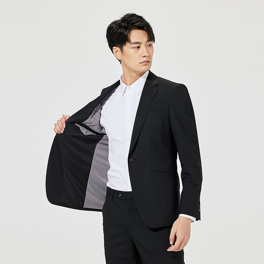 Lilang Shopping Mall Same Style Suit Men's One Button 2025 Spring Commuting Business Men's Suit Black (25CXF051SA) 180A