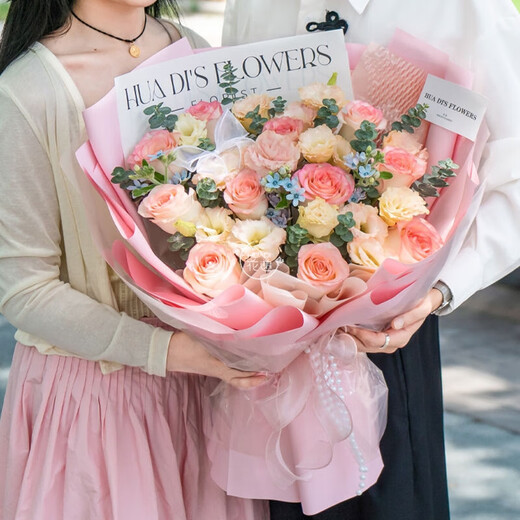 HuaDe Flower Express, rose bouquet, birthday gift for girlfriend to express love within one hour, same-day delivery in the same city, Poetic Garden |dyi10